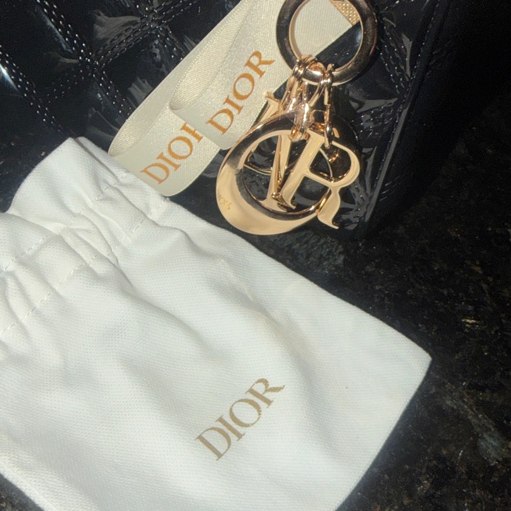 Unbranded Black Mini Bag with Gold Dior Accents - Picture 4 of 7